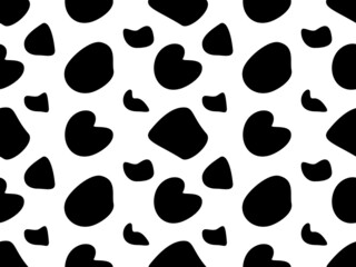 Cow seamless pattern on black background