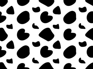 Fototapeta premium Cow seamless pattern on black background