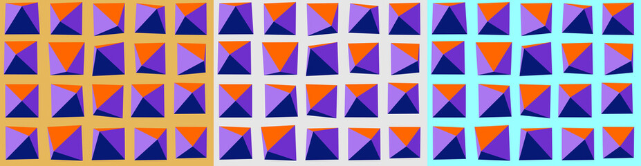 Seamless vector wrapping geometric pattern with 3d pyramids. Multicolor kids wrapping template. Cubes. Colorful set backdrop for postcard, poster. 3D funny baby background. Endless optical illusions. 