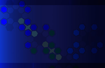 Hexagon pattern and blue backdrop or background