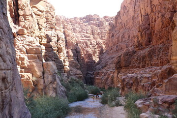 Wadi Mujib in Jordan (Arnon Stream) beautiful Valley near the dead sea