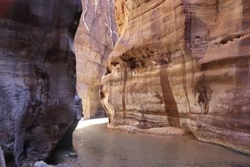Foto auf Acrylglas Wadi Mujib in Jordan (Arnon Stream) beautiful Valley near the dead sea © Omar