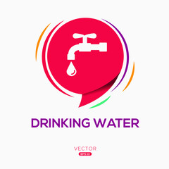 Fototapeta premium Creative (Drinking Water) Icon, Vector sign.