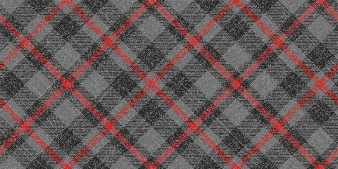 ragged old grungy fabric seamless texture bright red checkered lines on black gray squares background for gingham, plaid, tablecloths, shirts, tartan, clothes, dresses, bedding, blankets