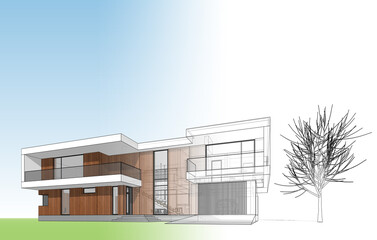 3d rendering of modern house