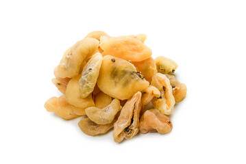 Dried passion fruit isolated on a white background.
