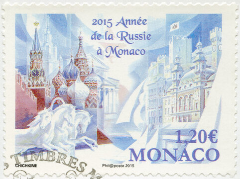 MONACO - 2015: dedicated 2015 year of Russia in Monaco, 2015