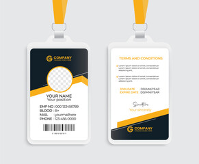 Modern and creative corporate company employee id card template
