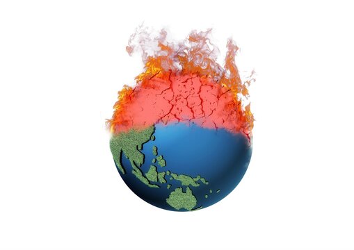 環境破壊の概念で壊れかけの地球の3dイラスト