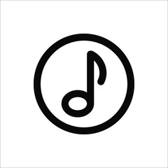 Music notes, song, melody or tune flat vector icon for musical apps and websites