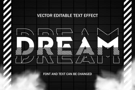 Dream Font Typography Editable Text Effect Style Lettering Template Streetwear Style Logo Background Wallpaper