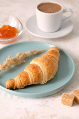 Breakfast with croissant