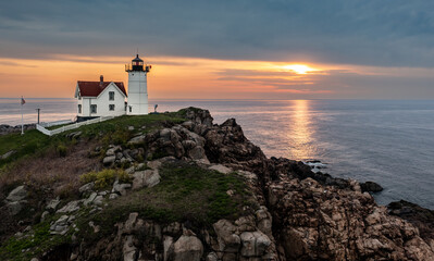 Fototapeta na wymiar Nubble Lighthouse in Maine 