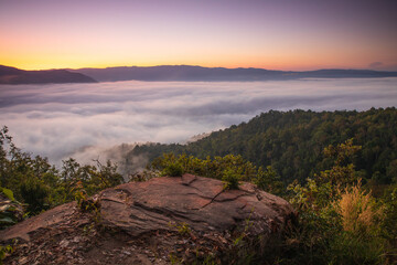 Obraz premium Landscape in the morning at Phong -Fan mountain, Loei province Thailand.