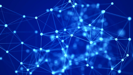 Fototapeta premium Network connection structure. Big data visualization. Digital background. 3d rendering.