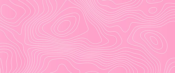 Dark background with pink topo, luxury soft pink abstract line art background vector. illustration of topographic contour map, abstract stylized topographic contour elevation in lines and contours.