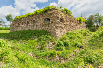 Fototapeta premium Stony walls of historical fortress Spitzberg – Ostrog. Fort Spitzberg - Ostrog was constructed in 18th century on command King Frederick II. Srebrna Gora, Owl Mountains, Lower Silesia, Poland