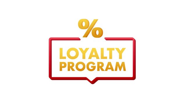Loyalty program in flat style. Discount coupon. 3d coupon reward. Discount, loyalty program, promotion. 4k