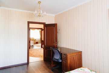 work desk and armchair in the bedroom. 