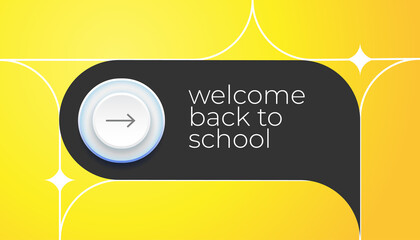 Back to school banner. School admission horizontal web banner template - obrazy, fototapety, plakaty