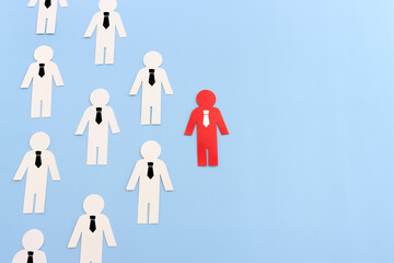 business concept image of people figures, human resources and management concept