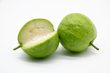 Fresh Guava fruit isolated on the white background,