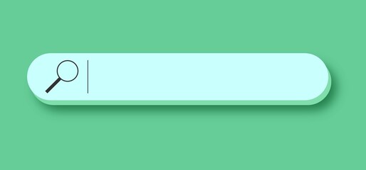 Search here. Search bar for ui. Search bar vector icons in flat design, isolated green. Vector illustration