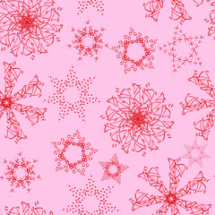 delicate lace doilies stars vector seamless pattern