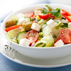 Vegetable salad with cheese 