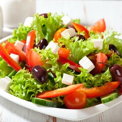 Vegetable salad with cheese 