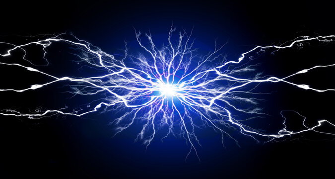 Blue and White Energy Electricy Plasma Power Crackling Fusion Ozone