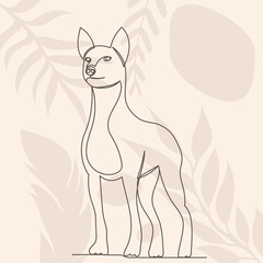 dog drawing in one continuous line