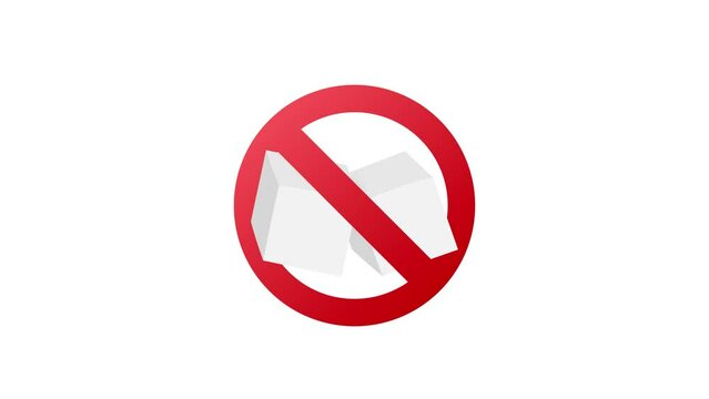 No Sugar free Motion graphics icon. Motion graphics 4k