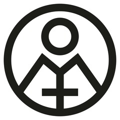 Simple vector outline black and white rookie icon. Round pictogram with bold lines. Line thickness editable