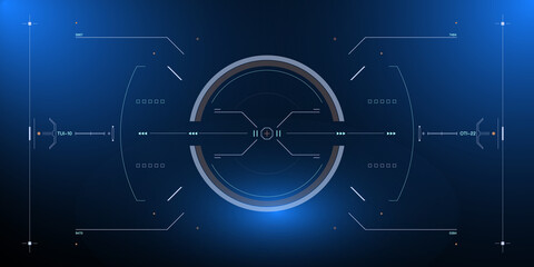 HUD interface futuristic digital UI, GUI design virtual display simulation. Screen template for game, sci-fi story concept vector.