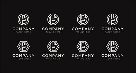 Set of letter F monogram logo design bundle. The logo can be used for any company business.	