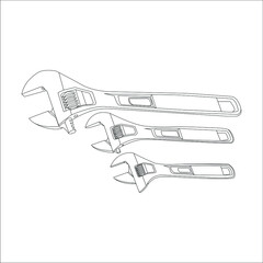 Repair and Construction Tools Line Art Drawing. Tools Symbol Line Art Illustration. Minimalist Trendy Contemporary Design Perfect for Wall Art, Prints, Social Media, Posters, Invitations, Branding