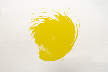 yellow brush stroke abstract art on paper background