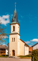 Fototapeta premium Beautiful church on a sunny summer day at Buch, Riedenburg, Bavaria, Germany