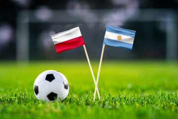 Poland vs. Argentina, Stadium 974, Football match wallpaper, Handmade national flags and soccer...