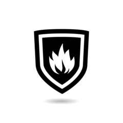 Fire insurance logo with shadow