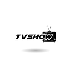 Tv show logo icon with shadow