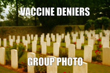Vaccine conspiracy dark humor meme