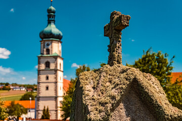 Details of a Way of the Cross station near the monastery at Neukirchen beim Heiligen Blut, Bavarian forest, Bavaria, Germany