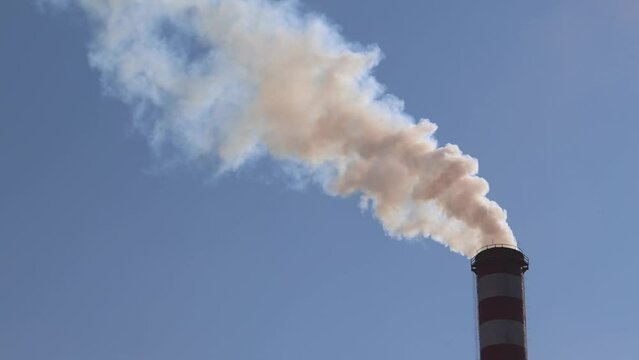 Smoke Fumes Going Back Into Chimney Air Pollution Global Warming Problem