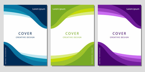 Modern Covers Template Design. Blue, Green, Purple colors. Set of Trendy Abstract Colorfull shapes for Presentation, Magazines, Flyers, Annual Reports, Posters and Business Cards.