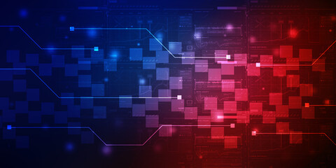 2d illustration Abstract futuristic electronic circuit technology background