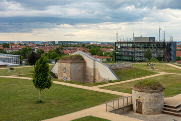 old military buildings - now a park at the peters mountain in Erfurt