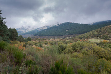 Views of the Hueco de San Blas, a very popular place for hikers located in the municipality of Manzanares el Real, province of Madrid, Spain