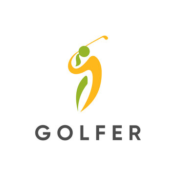 Women Golf Logo Design Illustration